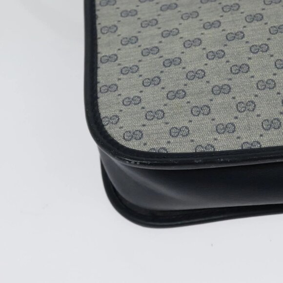 GUCCI Micro GG Supreme Shoulder Bag PVC Navy Gold 001 256 1308 Auth ep10887 - Picture 5 of 16